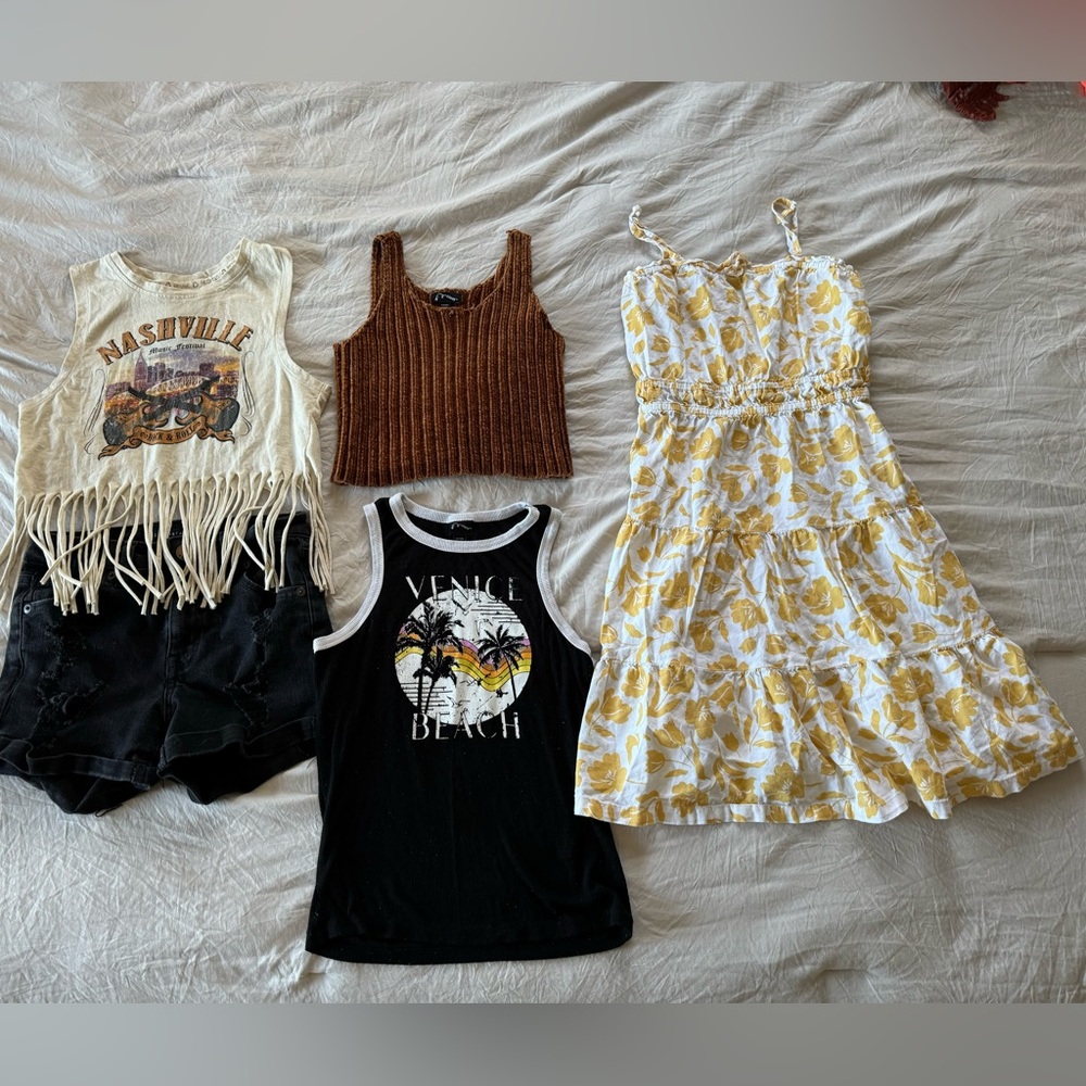 Girls bundle- shorts, shirts and dress